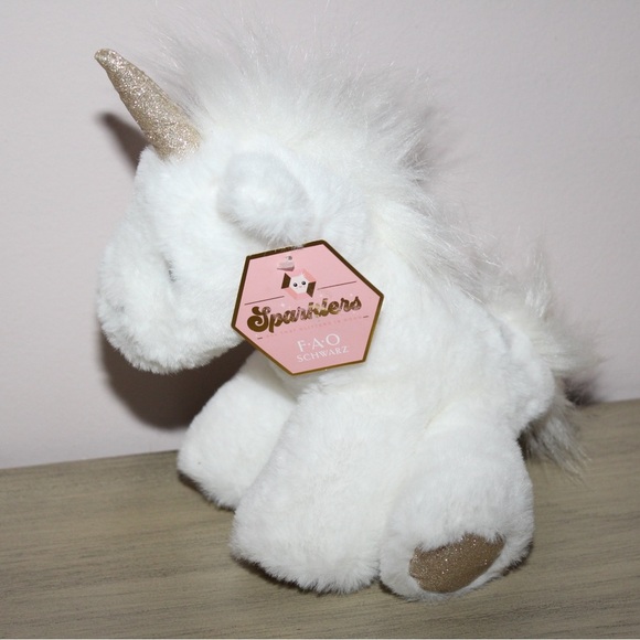 FAO SCHWARZ Sparklers 6inch Unicorn Plush NWT Stuffed Animal - Picture 3 of 8